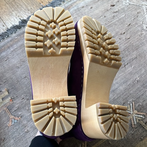 Purple suede Swedish Hasbeens booties 38 8 - Picture 7 of 9